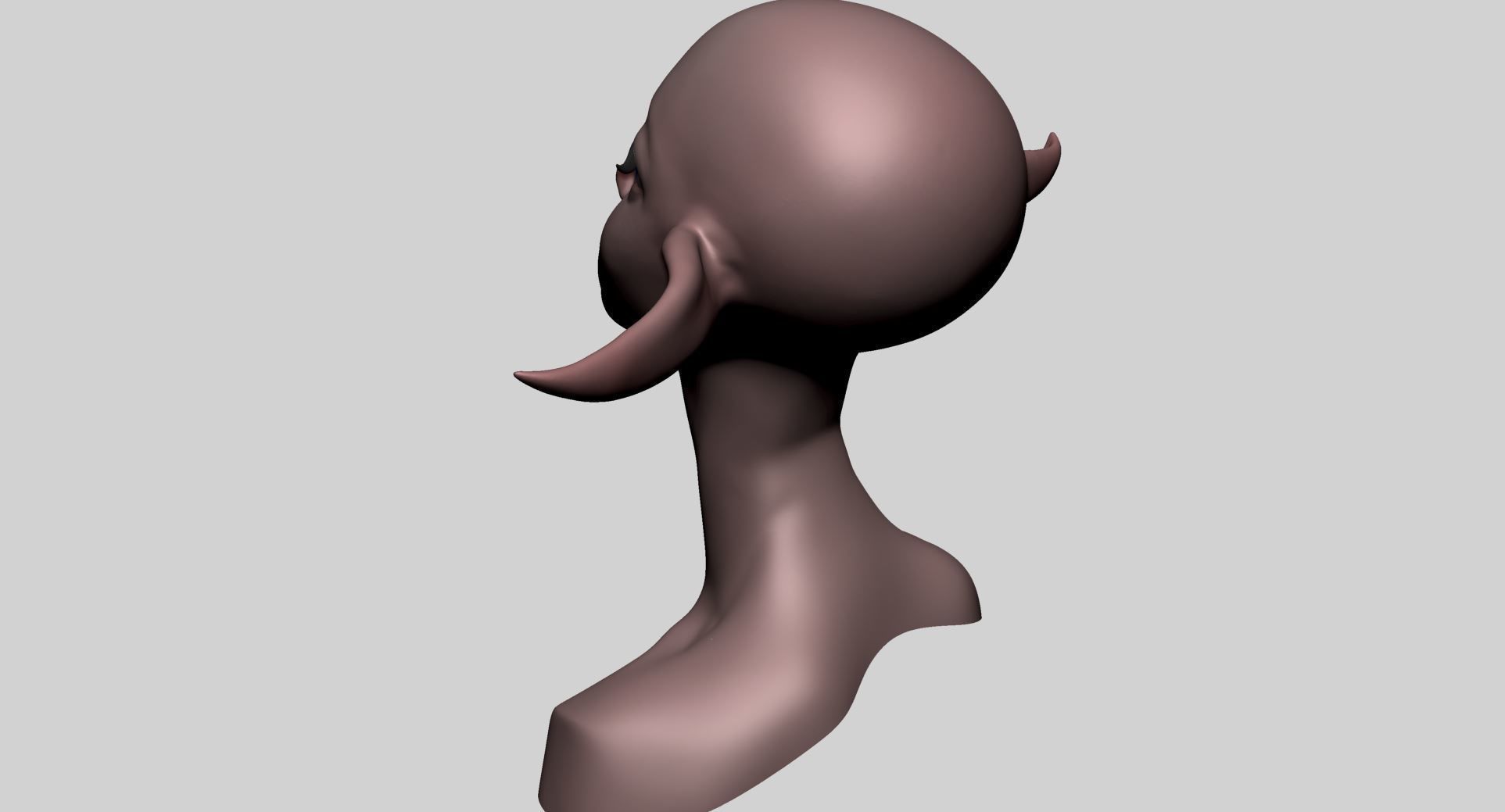 Stylized Elf Head B 3D model_5