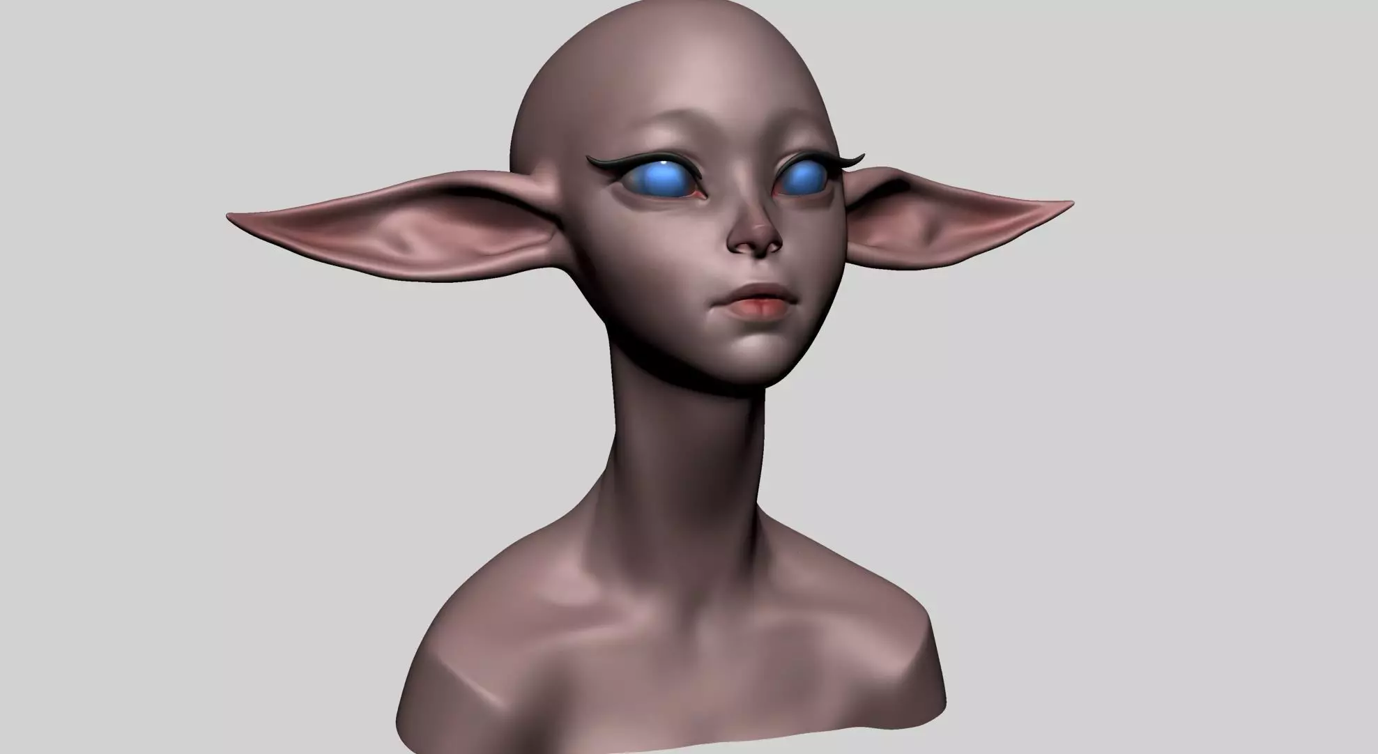 Stylized Elf Head B 3D model_0