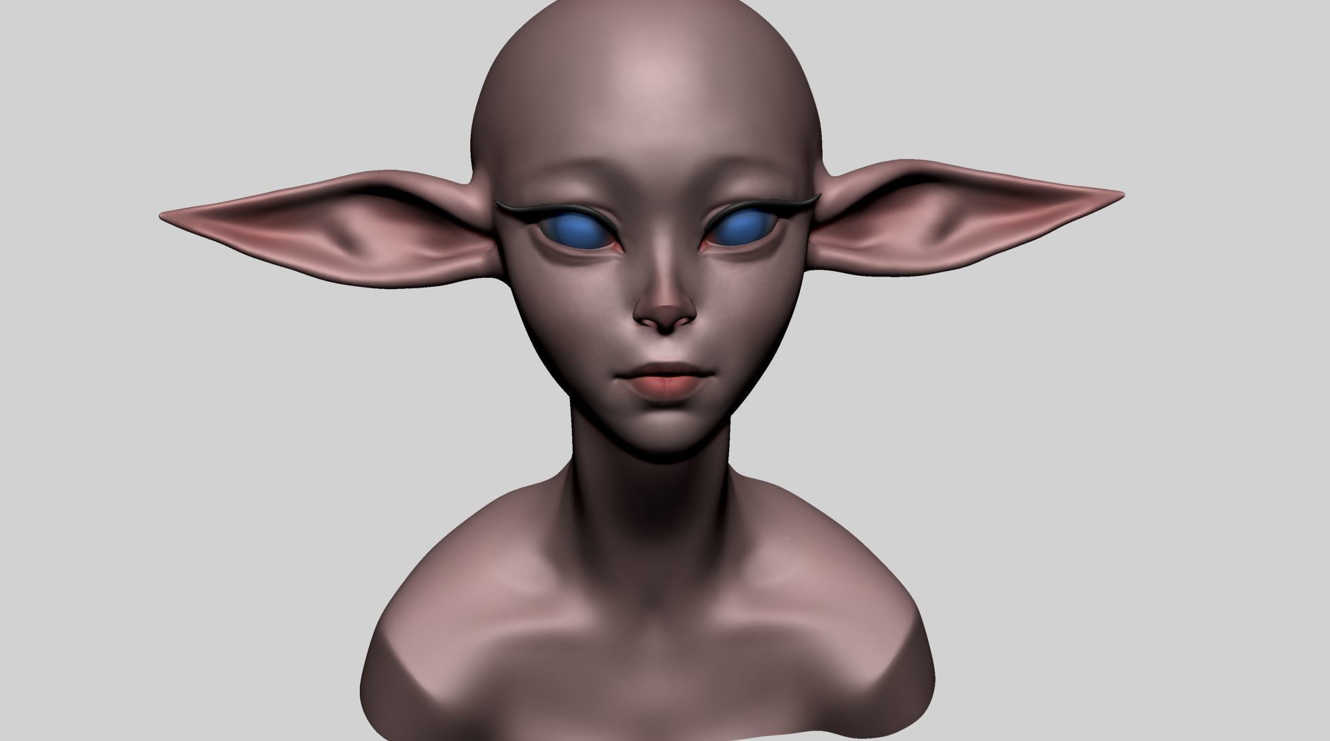 Stylized Elf Head B 3D model_8