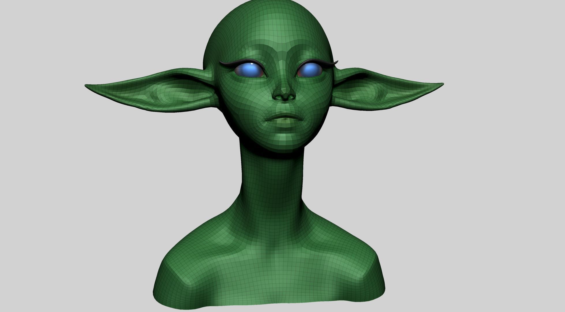 Stylized Elf Head B 3D model_14