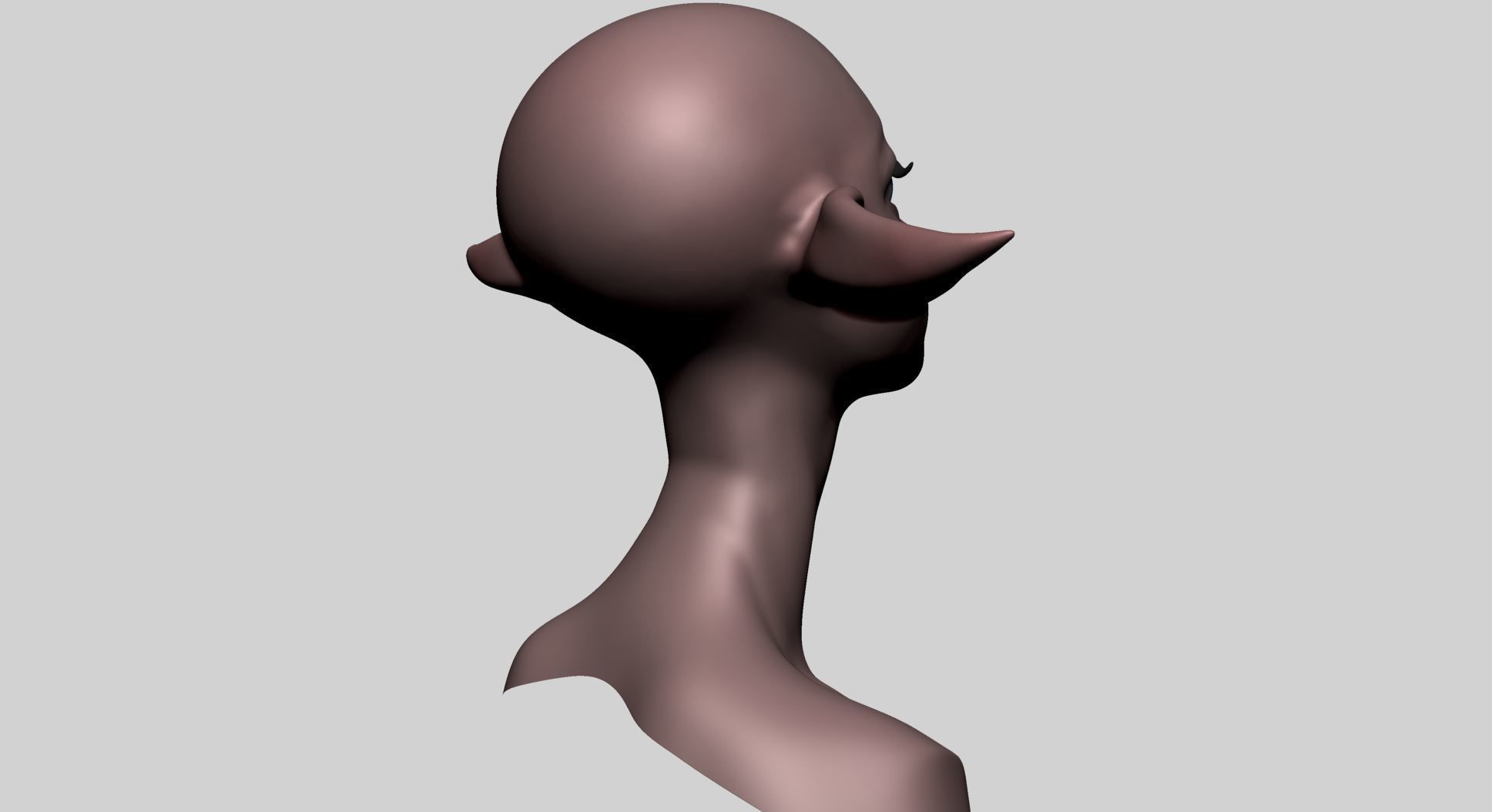 Stylized Elf Head B 3D model_3