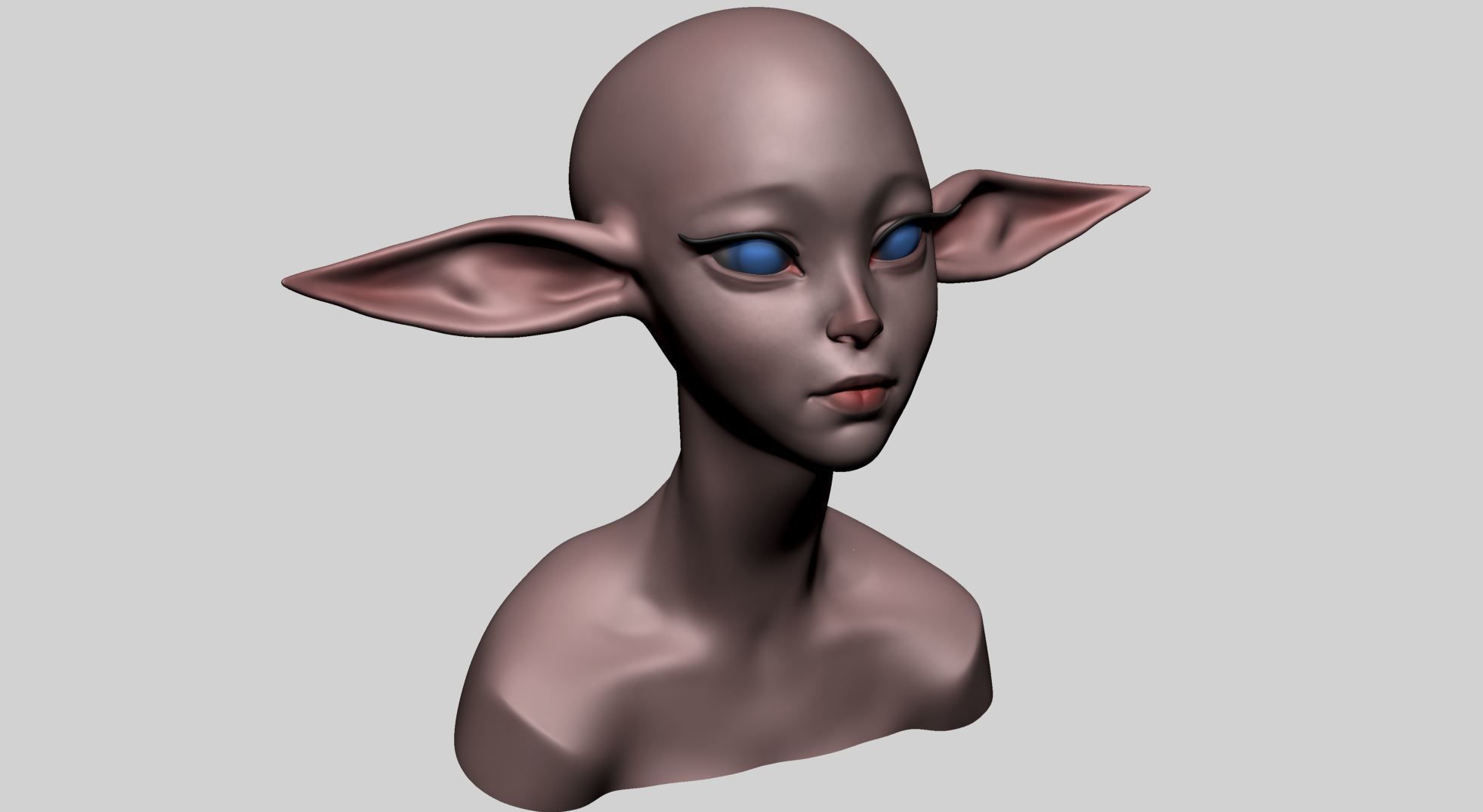 Stylized Elf Head B 3D model_1
