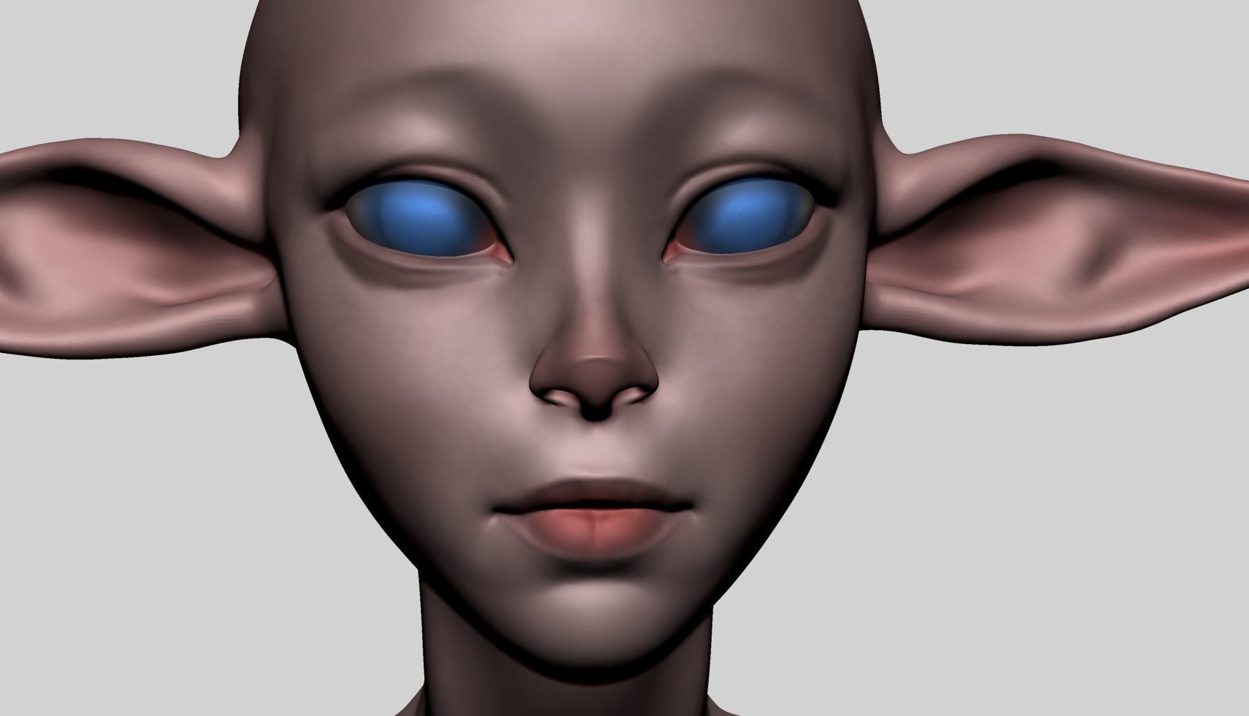 Stylized Elf Head B 3D model_11