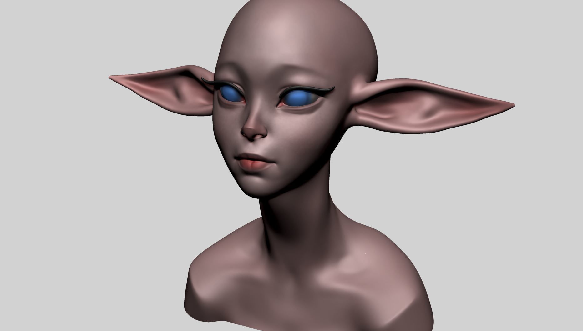 Stylized Elf Head B 3D model_6