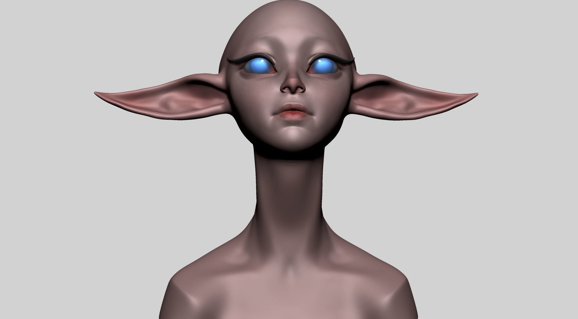Stylized Elf Head B 3D model_7