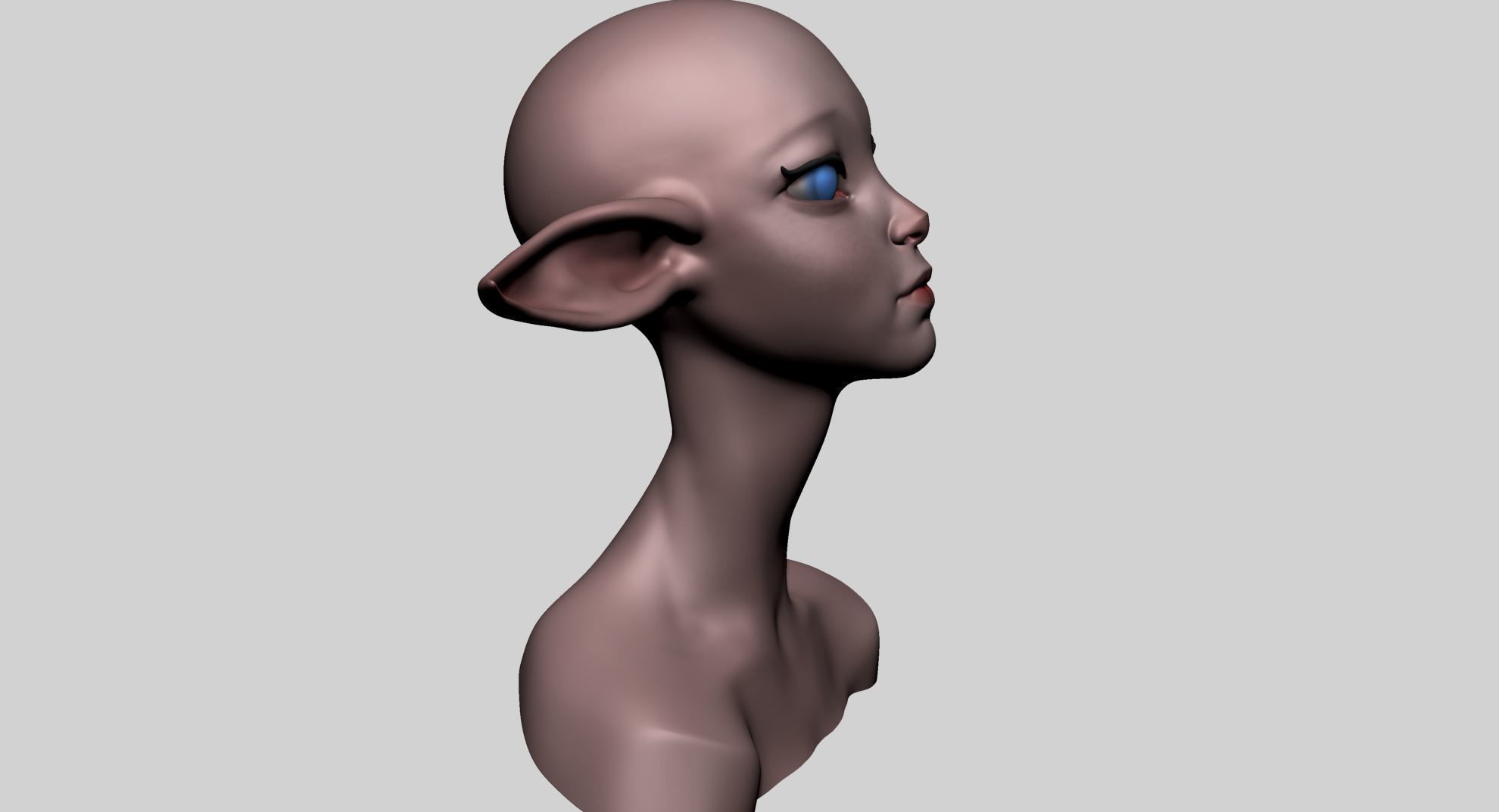 Stylized Elf Head B 3D model_2