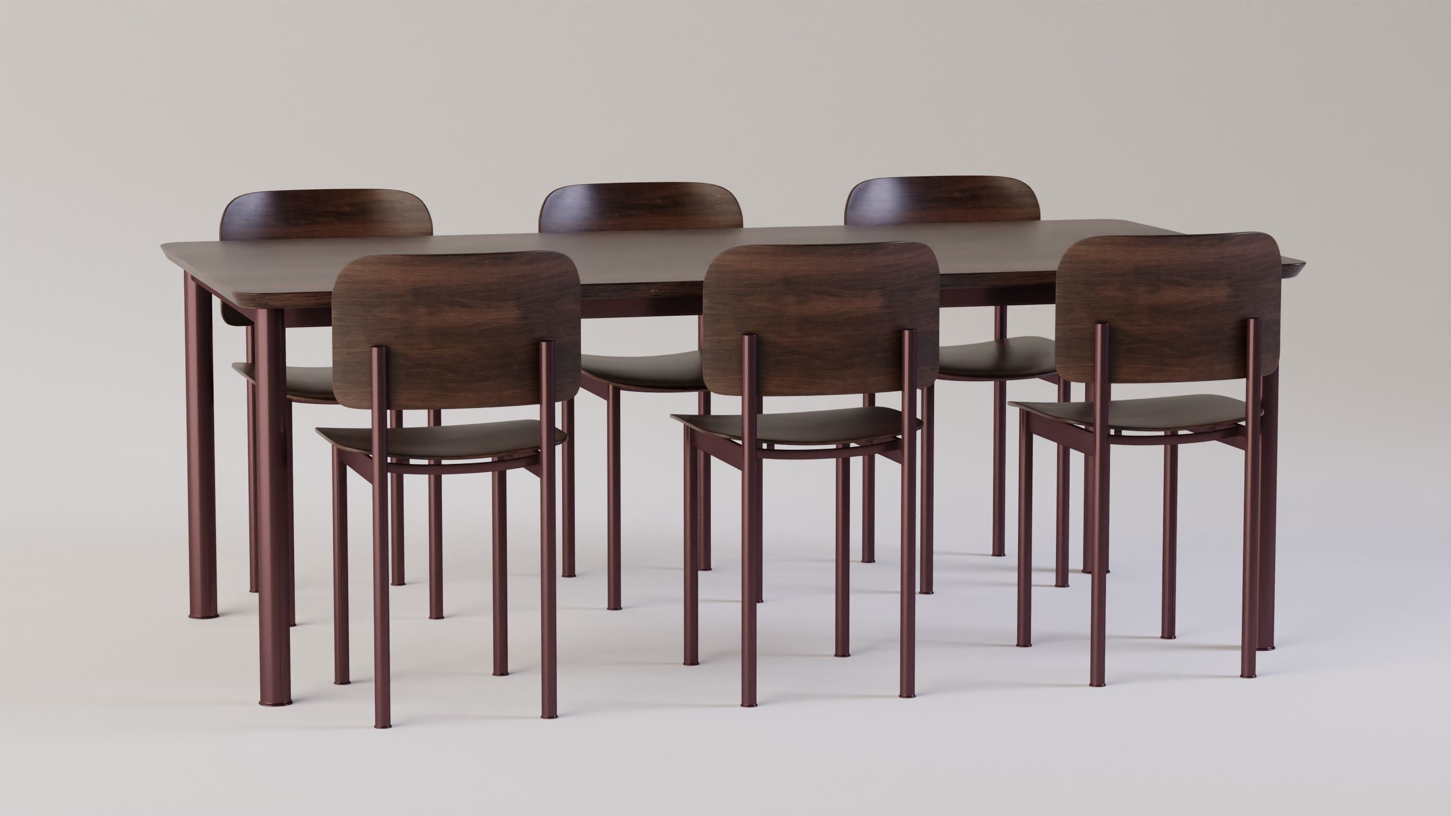 Collection of Wooden Dining Table Chairs Set 3D model | CGTrader