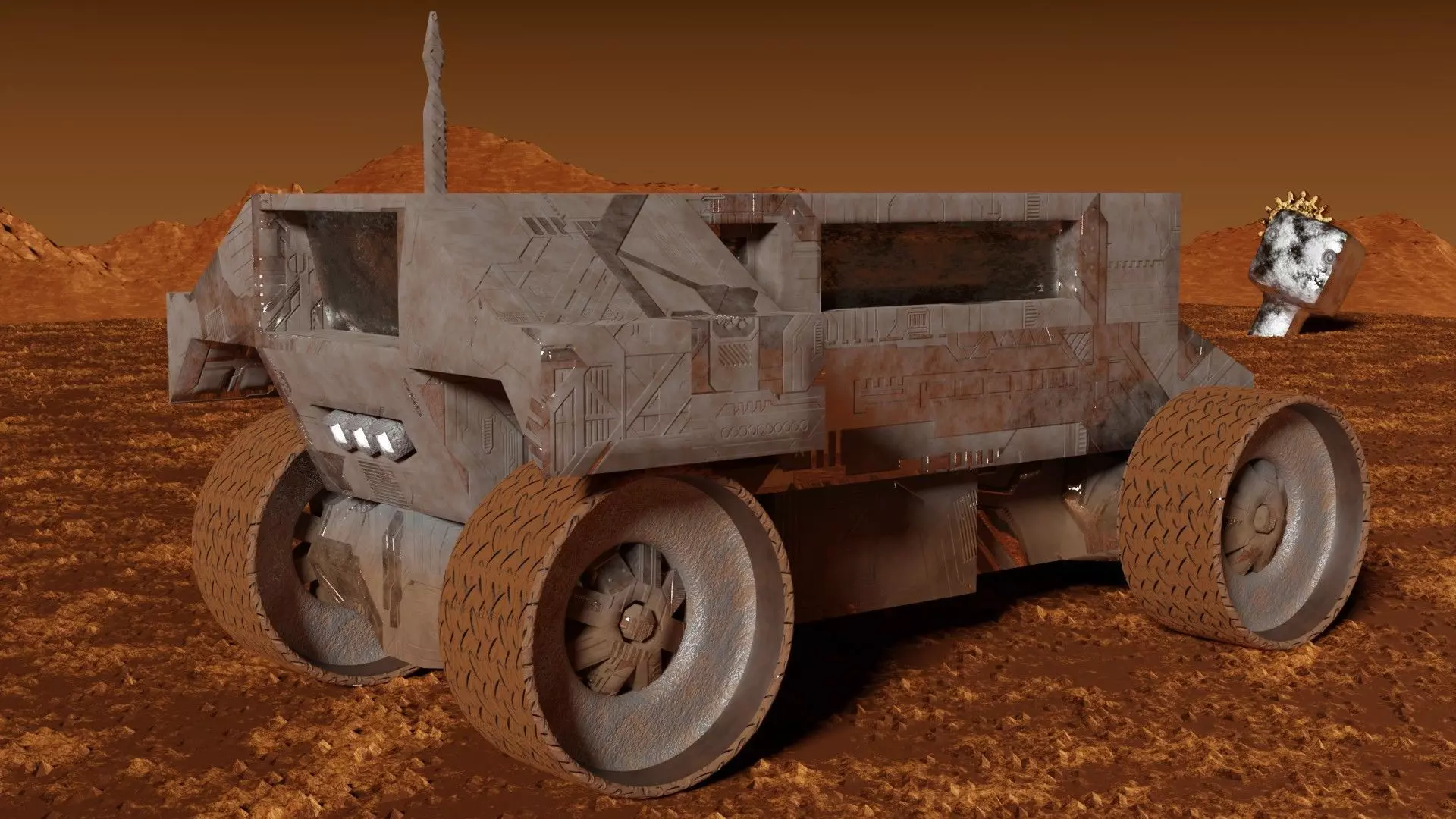 Martian Rover Low-poly 3D model_0