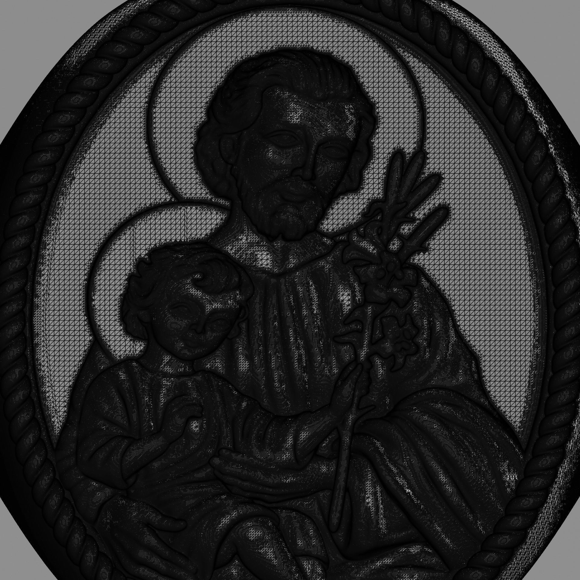 joseph and Jesus signet ring 3D print model_7