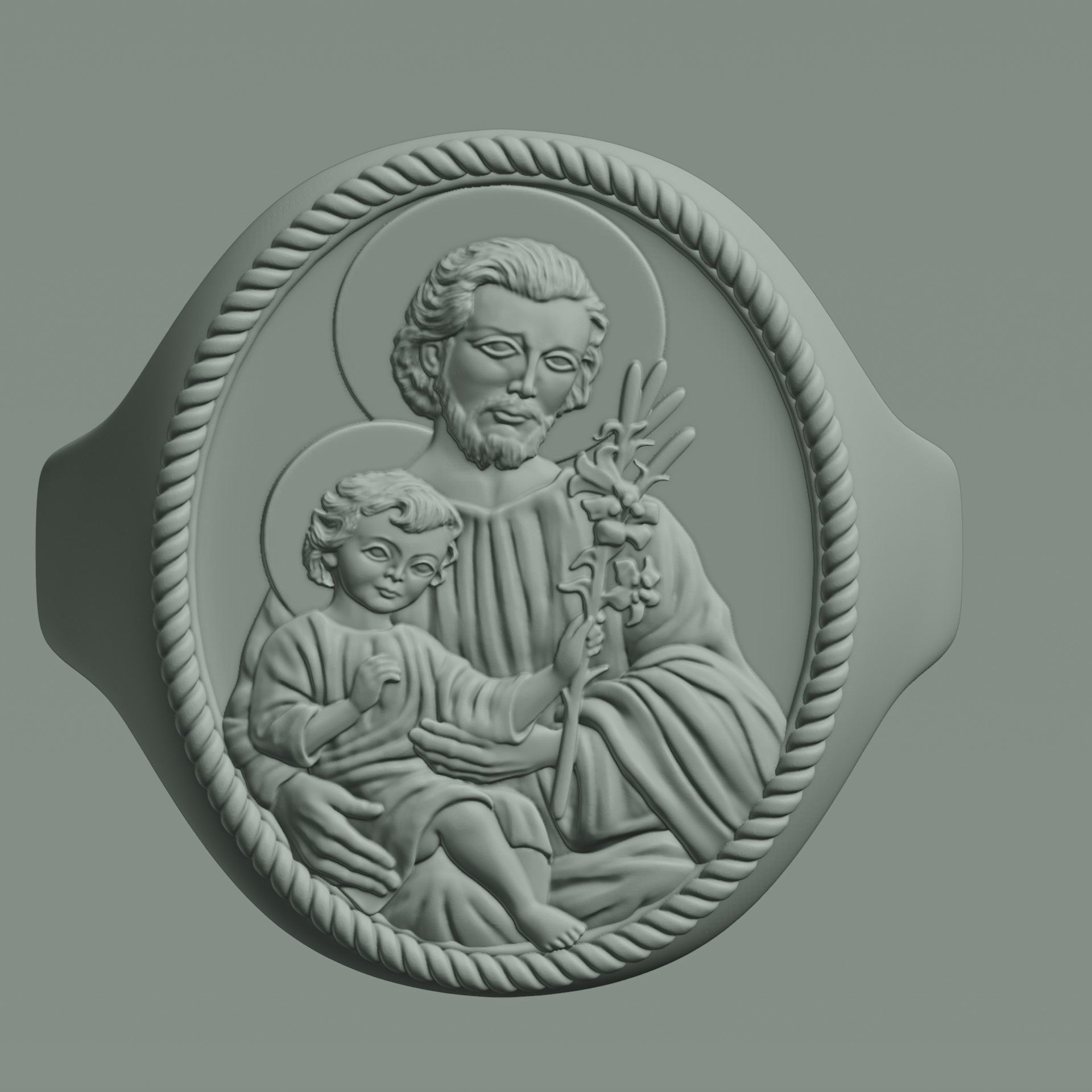 joseph and Jesus signet ring 3D print model_4