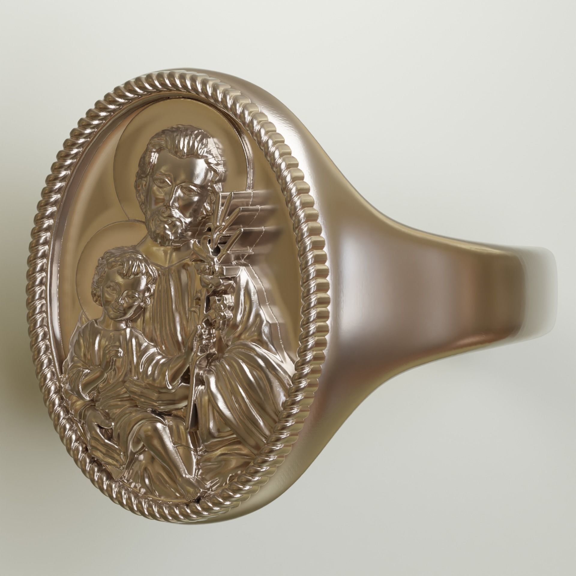 joseph and Jesus signet ring 3D print model_1