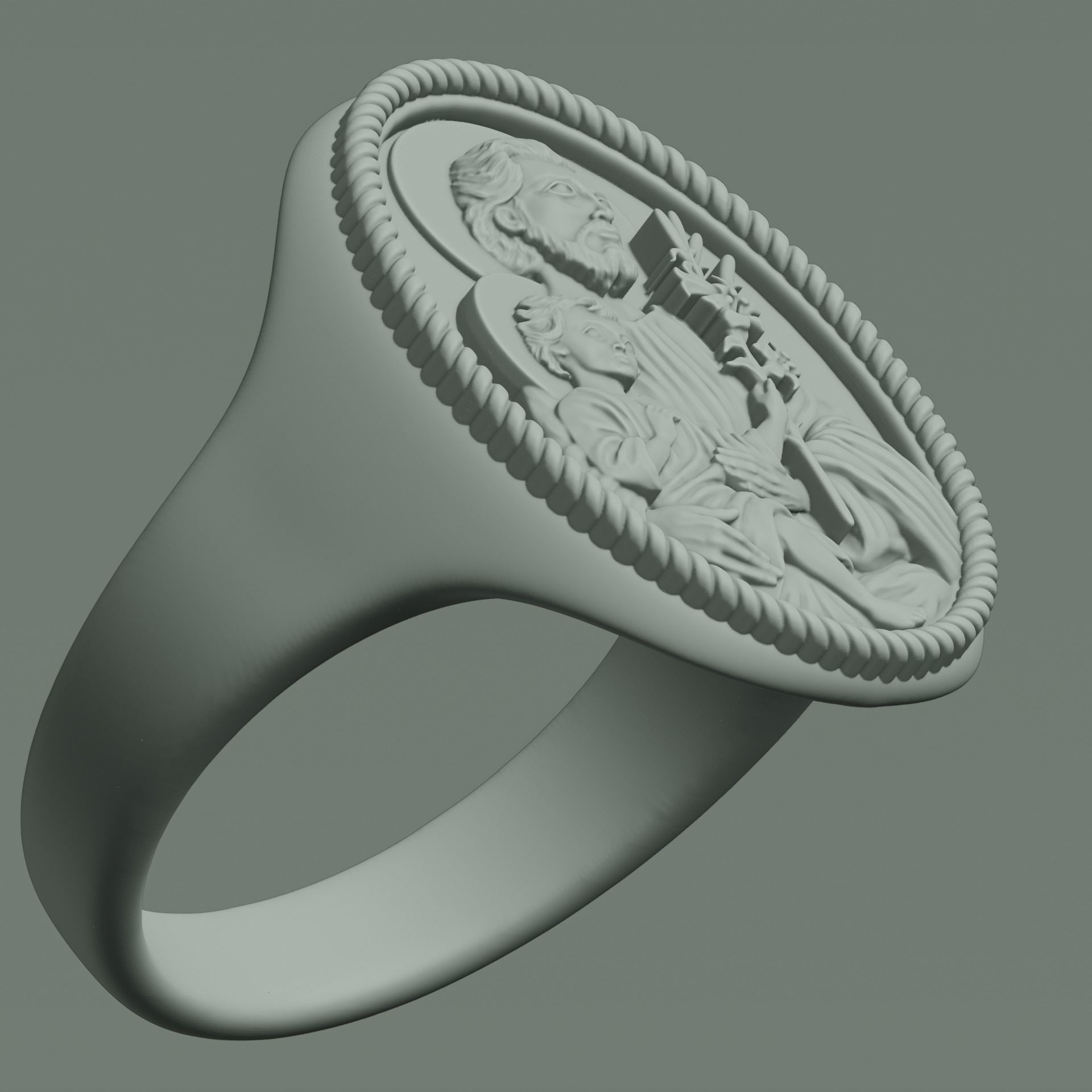 joseph and Jesus signet ring 3D print model_6