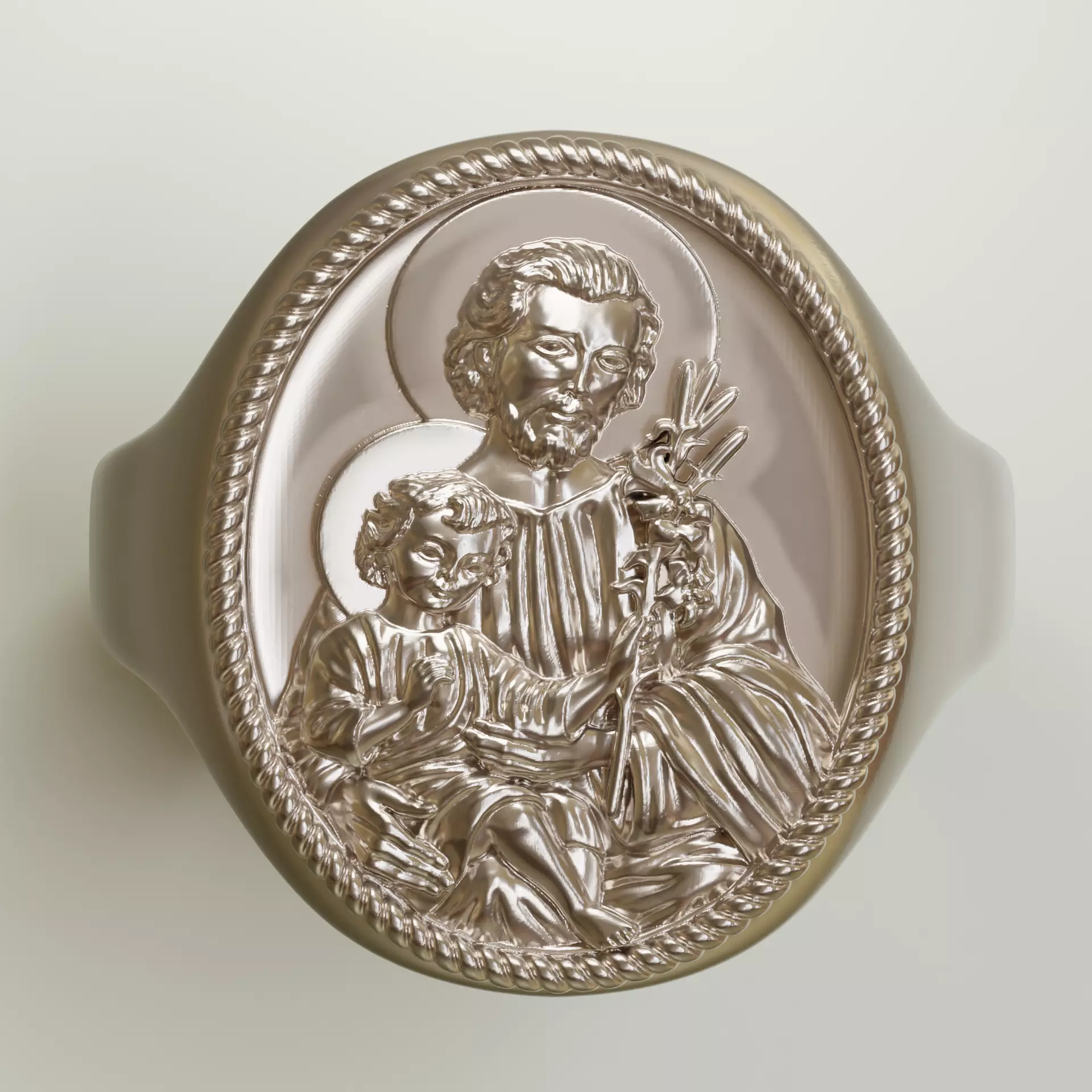 joseph and Jesus signet ring 3D print model_0