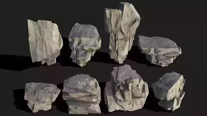 Mountain Rocks - 3D Models PBR Pack 05