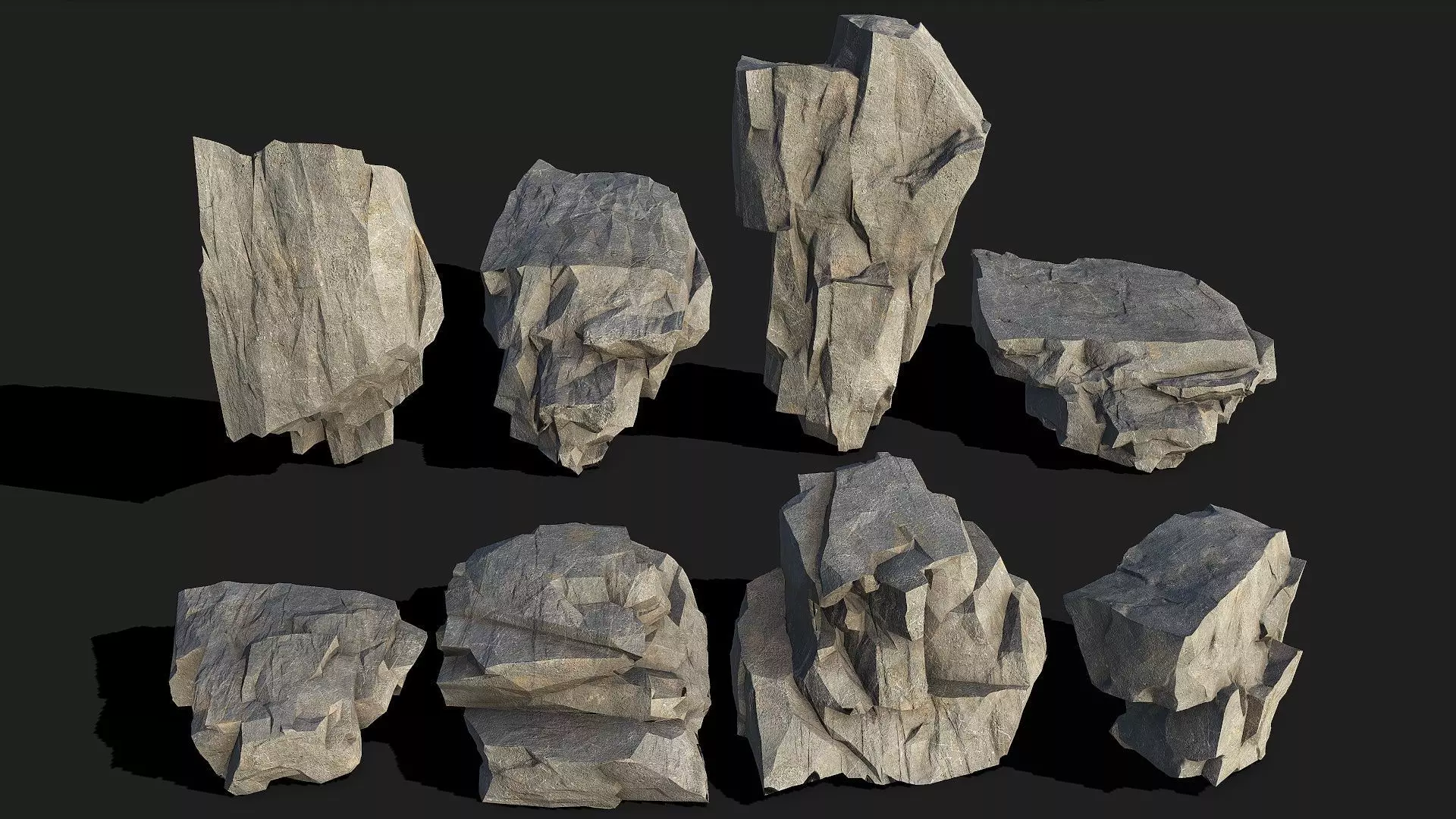 Mountain Rocks - 3D Models PBR Pack 05 Low-poly 3D model_0