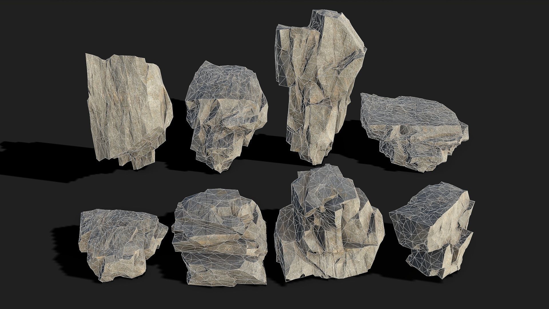 Mountain Rocks - 3D Models PBR Pack 05 Low-poly 3D model_1