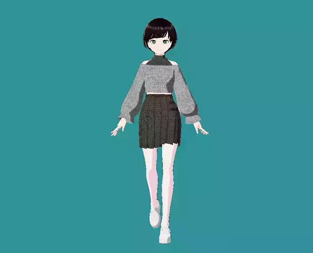 Vroid 3D cute anime character Model Low-poly 3D model