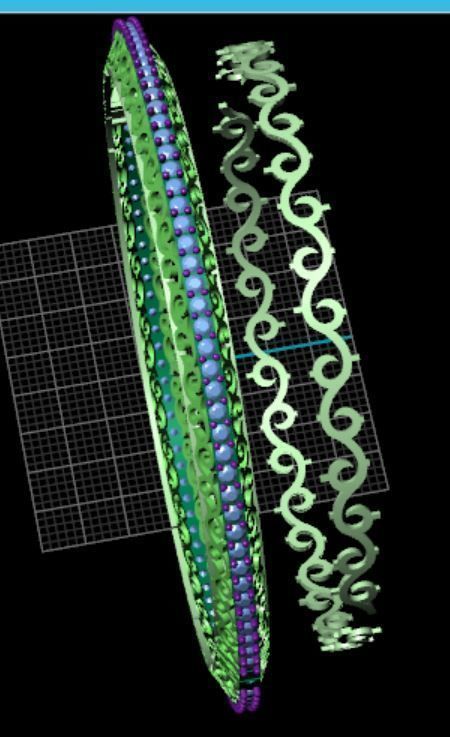 braclete gold bangle with diamonds 3D print model_1