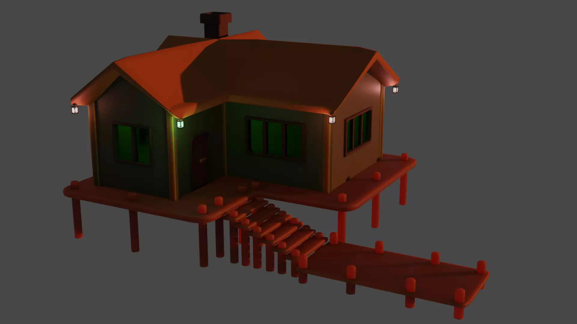 soft swamp low poly house Low-poly 3D model