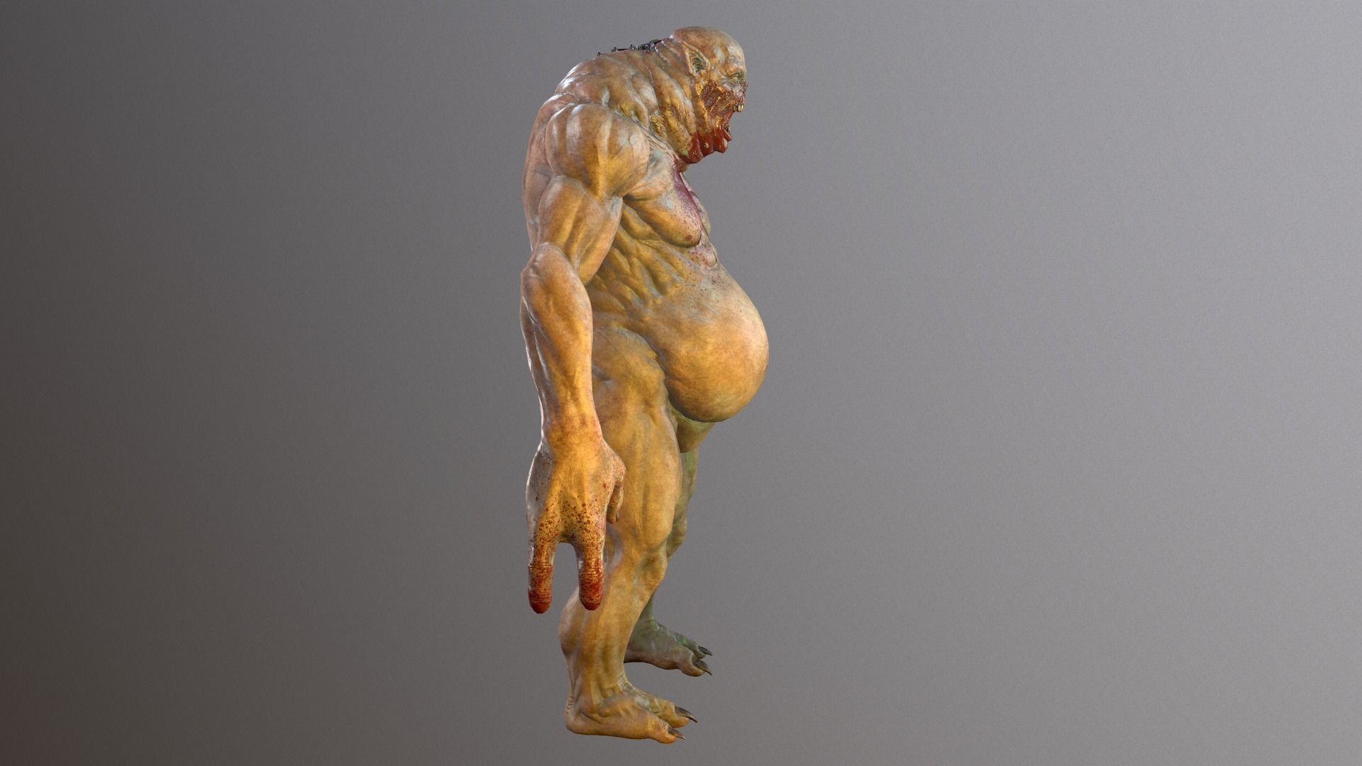 Zombie Character AAA Low-poly 3D model_7