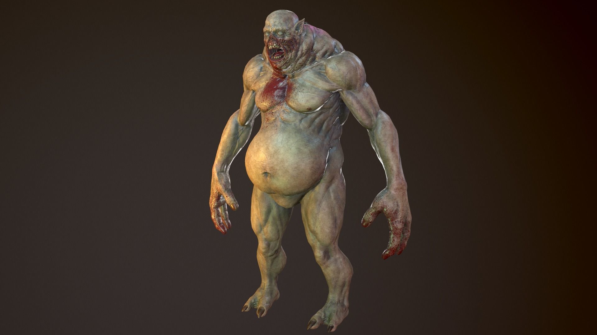 Zombie Character AAA Low-poly 3D model_5