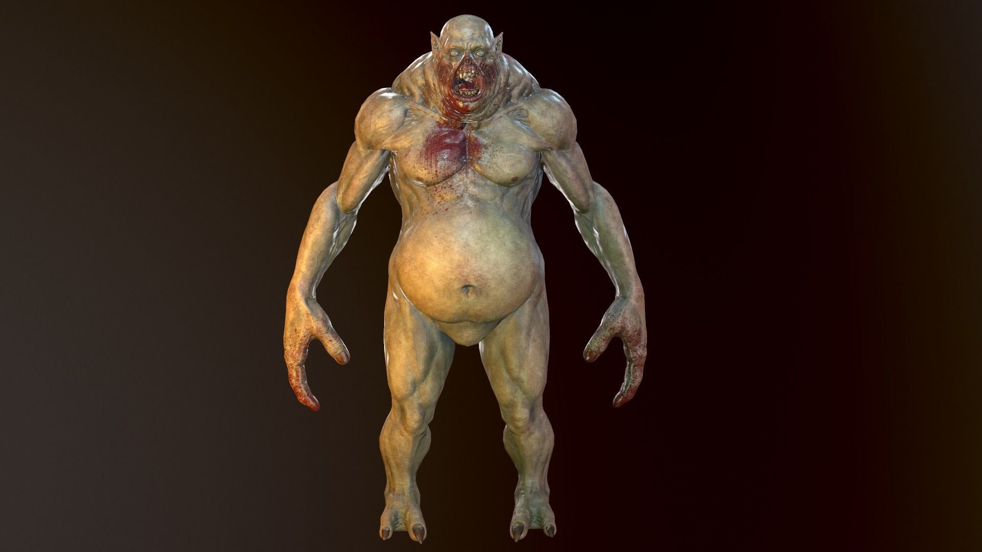 Zombie Character AAA Low-poly 3D model_4