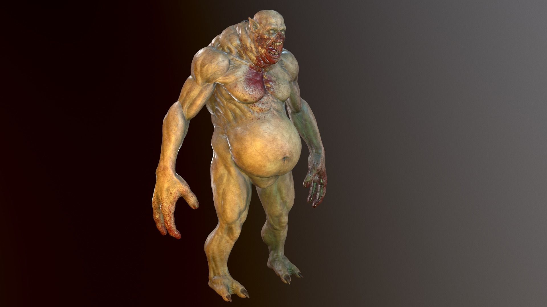 Zombie Character AAA Low-poly 3D model_6