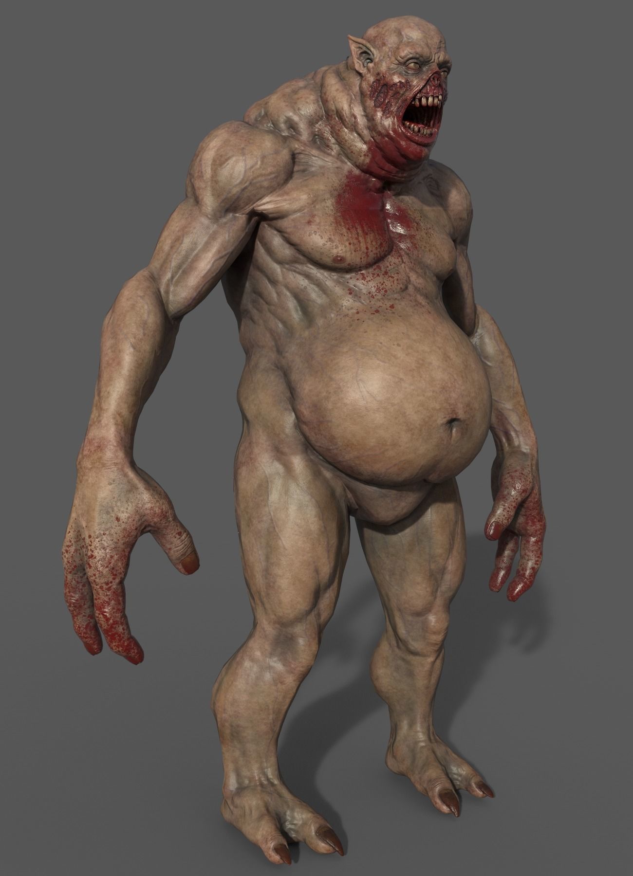 Zombie Character AAA Low-poly 3D model_3