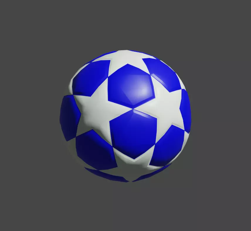 Champions League Ball 3d model Low-poly 3D model_0