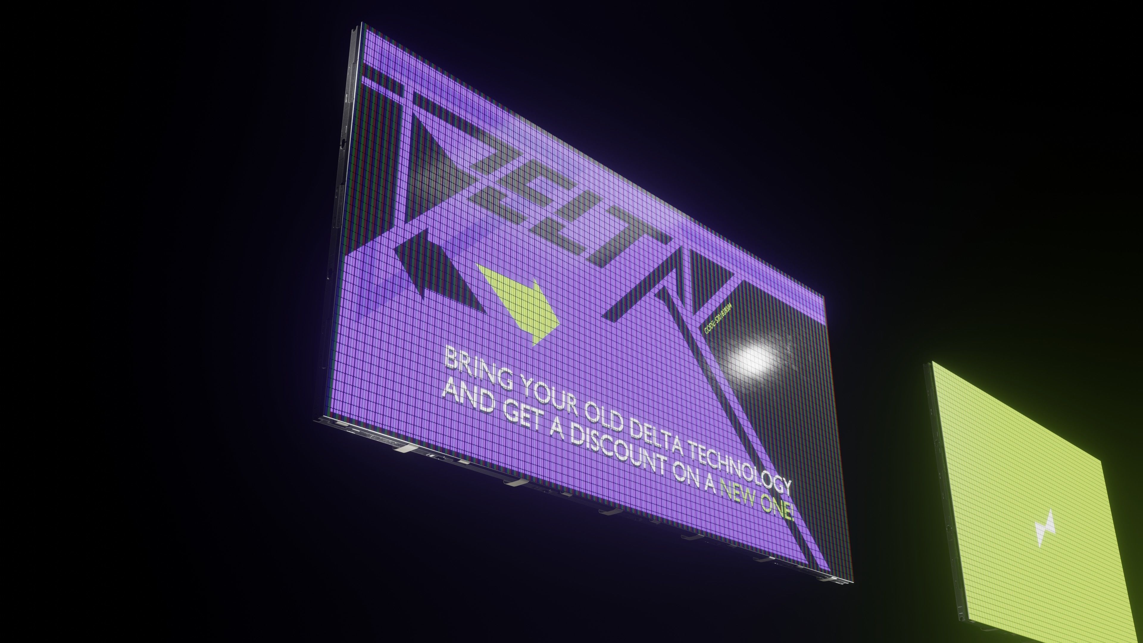 Modular TV screen Low-poly 3D model_3