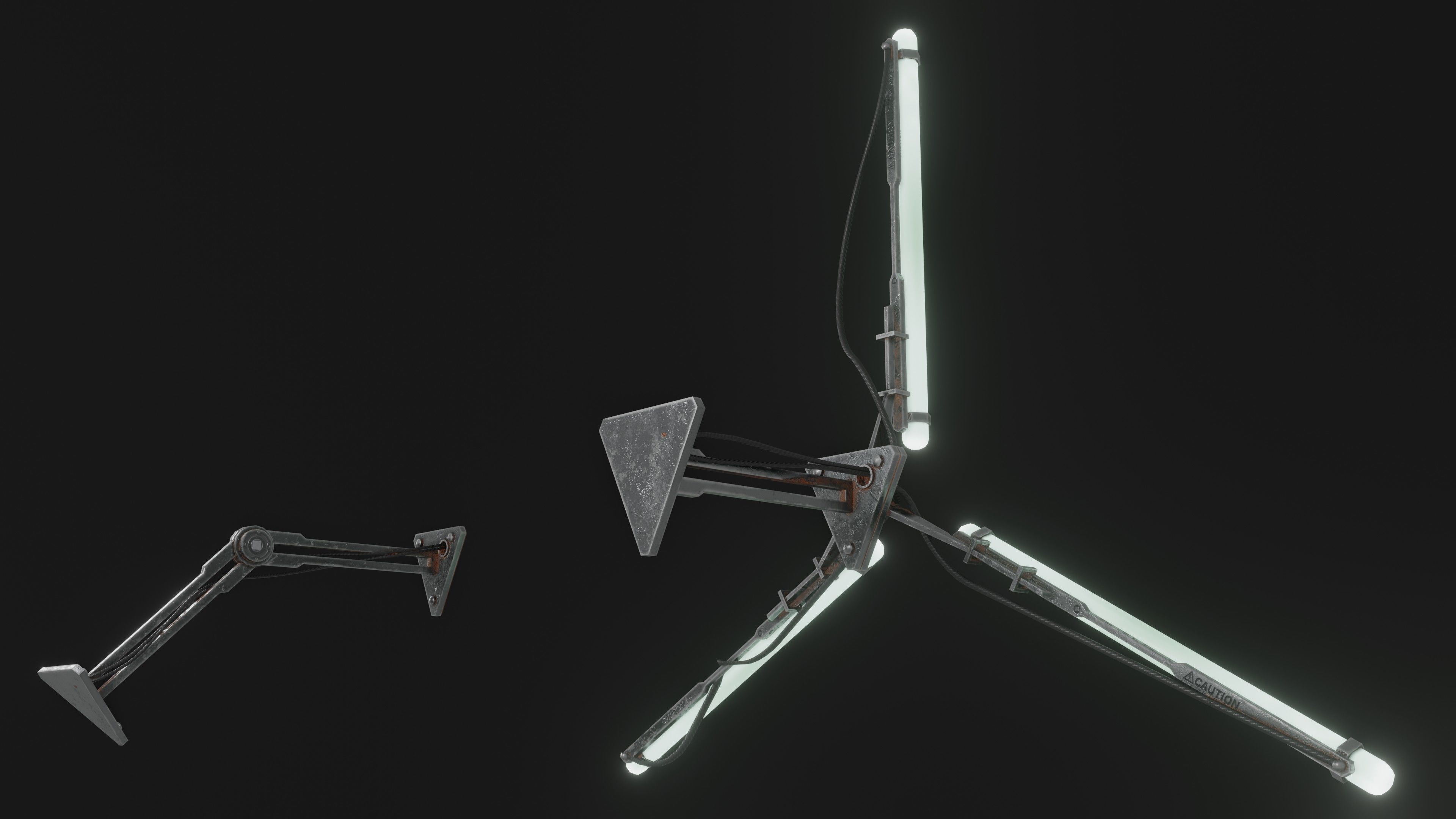 Modular TV screen Low-poly 3D model_10