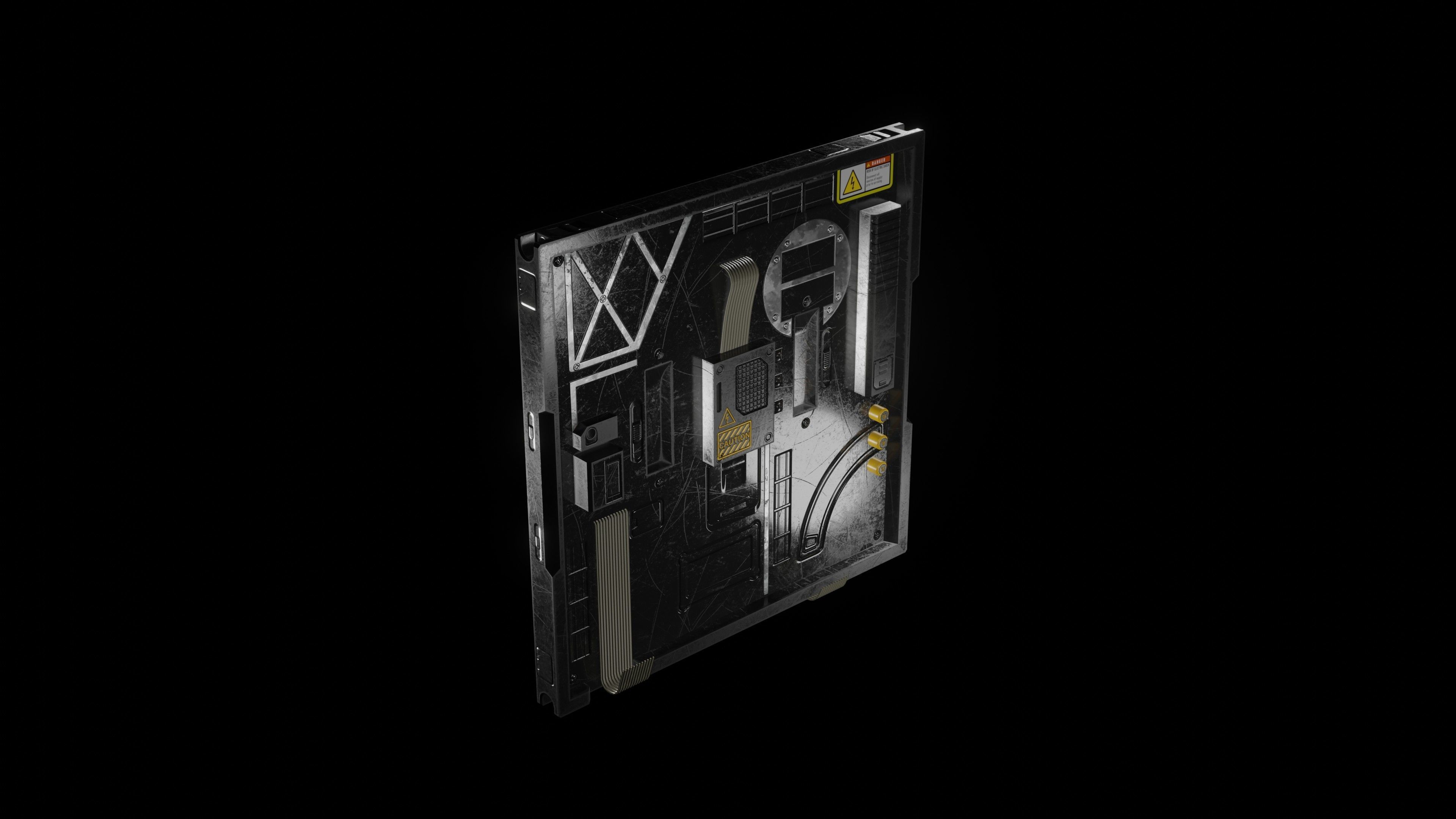 Modular TV screen Low-poly 3D model_16