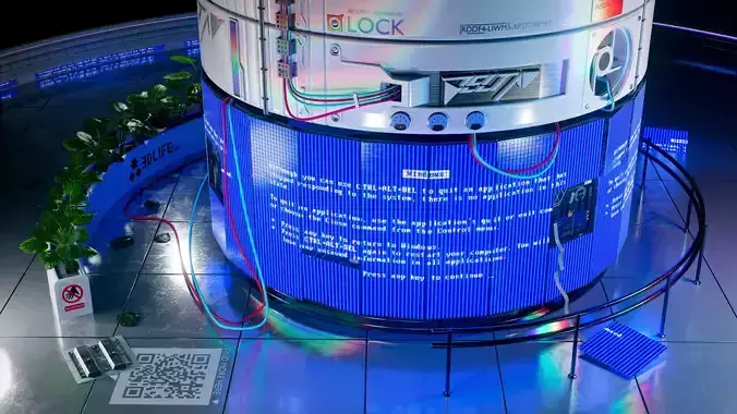 Modular TV screen Low-poly 3D model