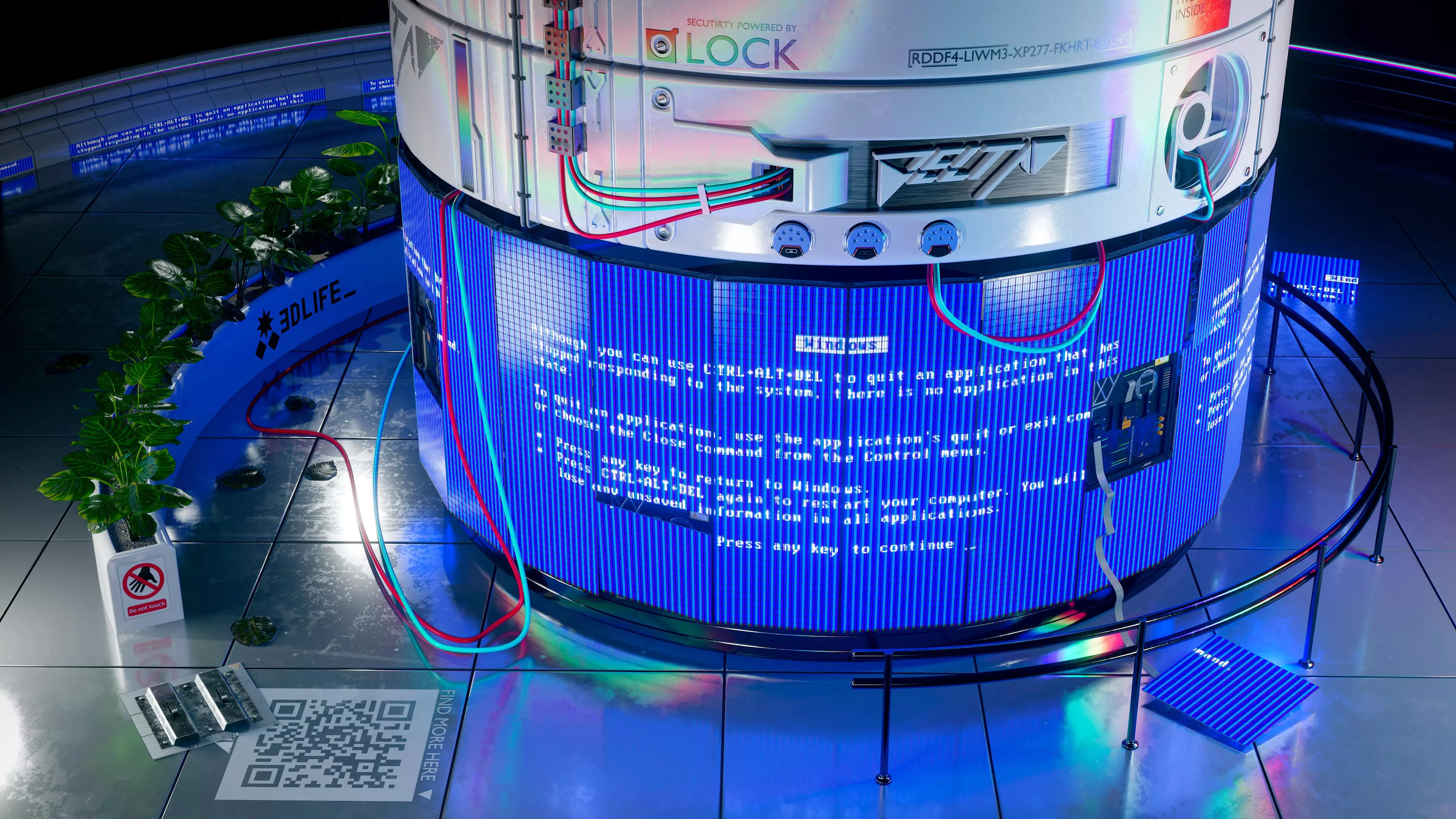 Modular TV screen Low-poly 3D model_0