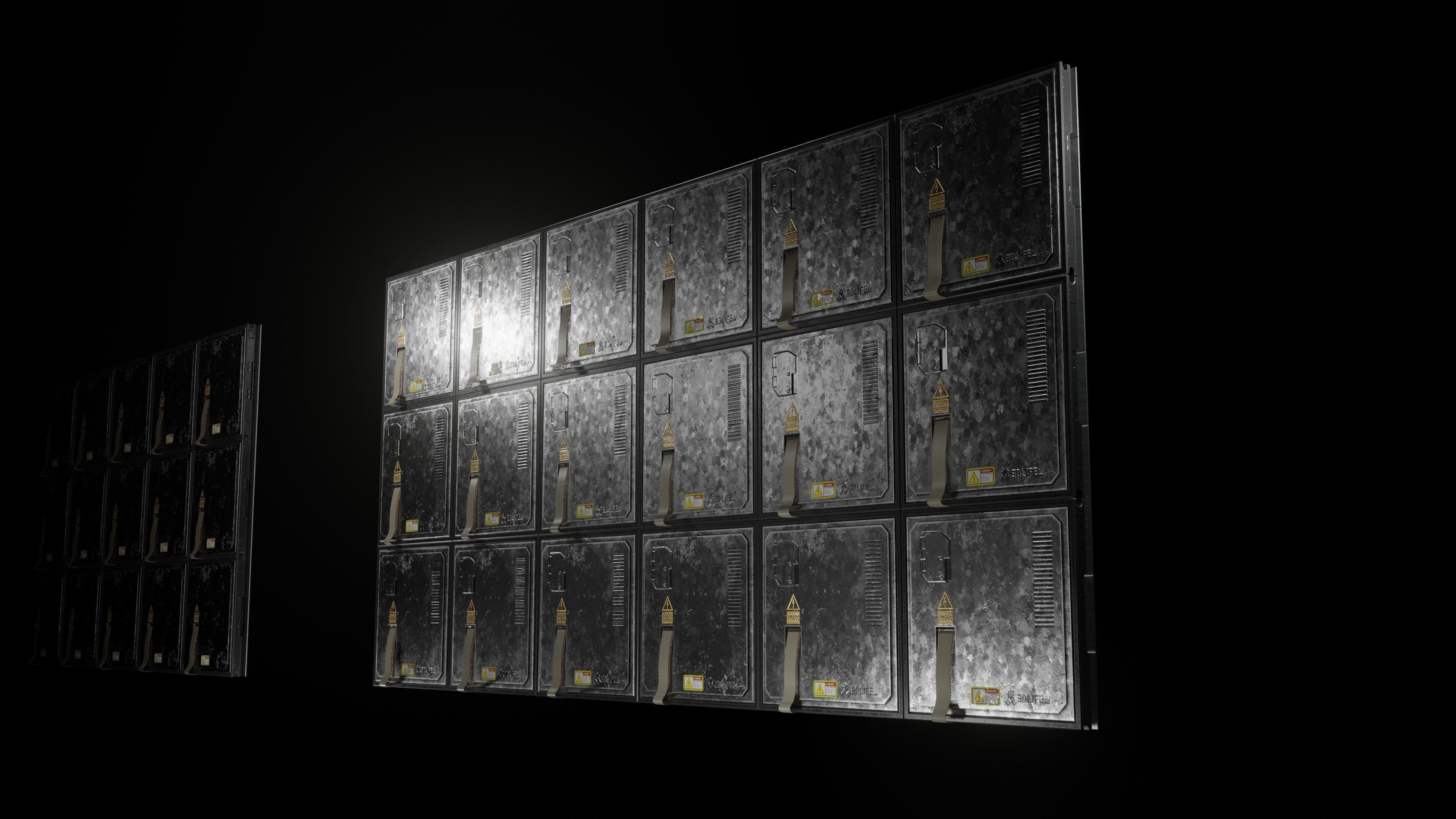 Modular TV screen Low-poly 3D model_5