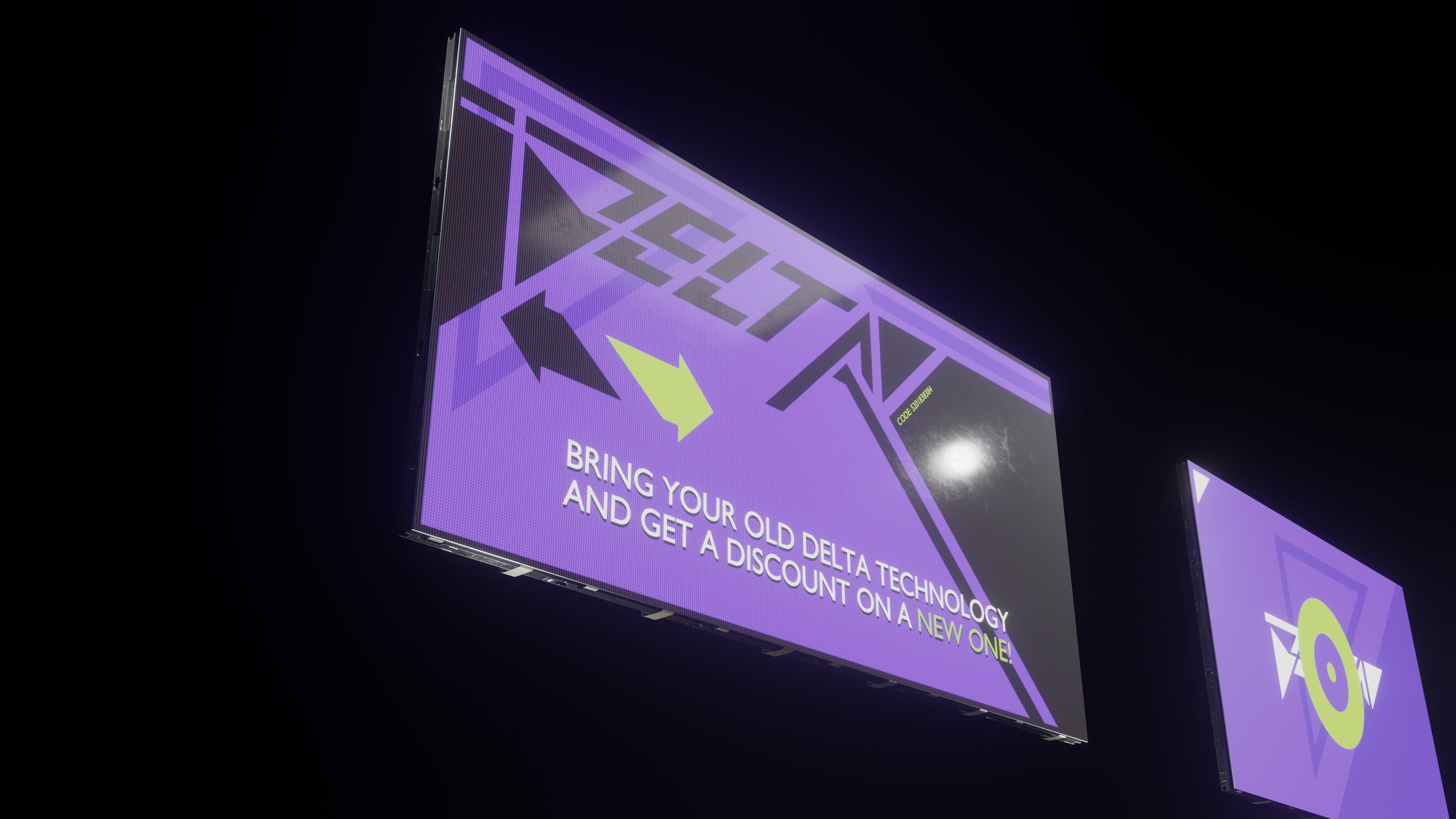 Modular TV screen Low-poly 3D model_4