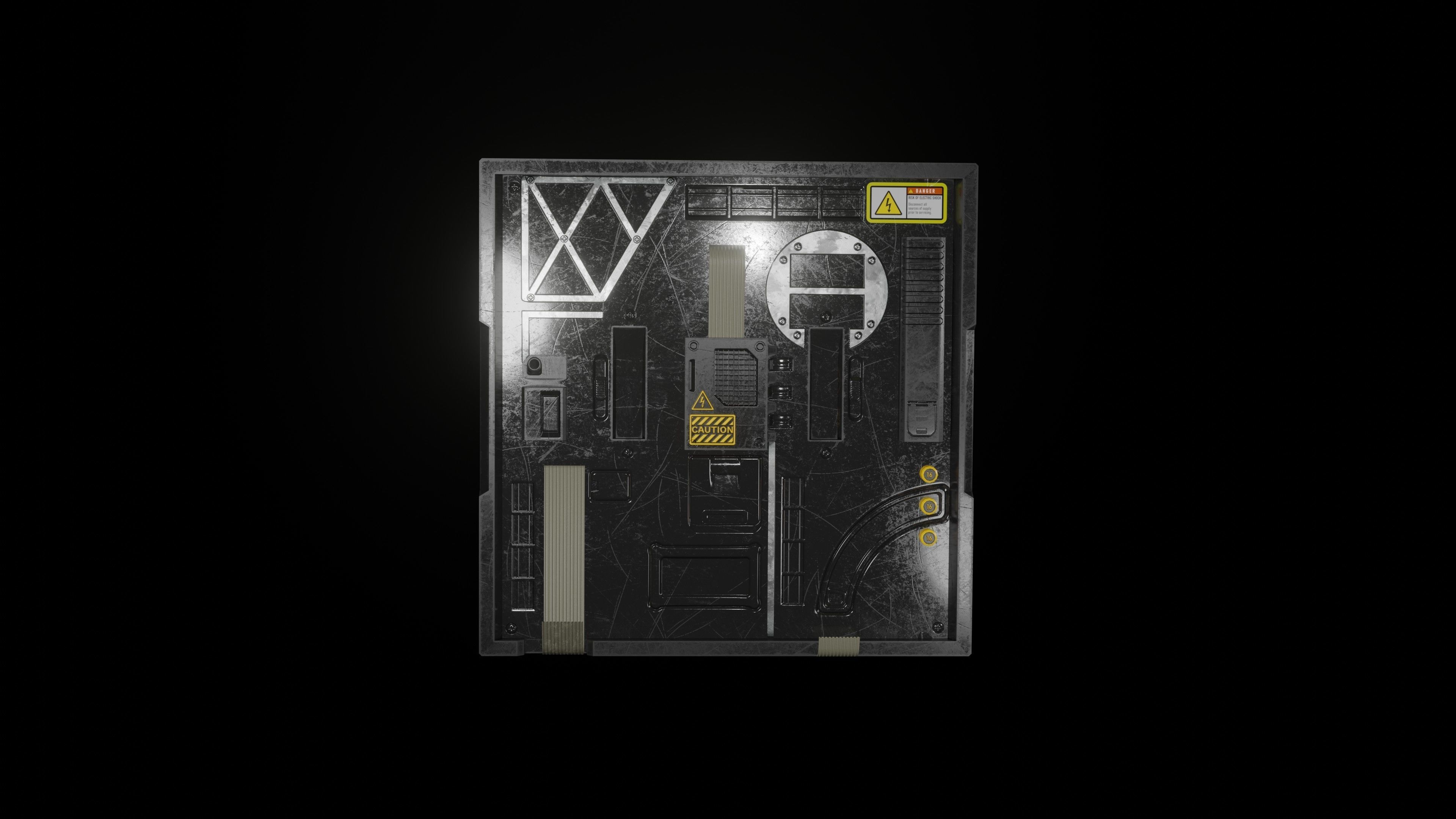 Modular TV screen Low-poly 3D model_19