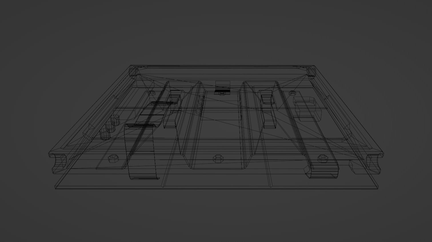 Modular TV screen Low-poly 3D model_22