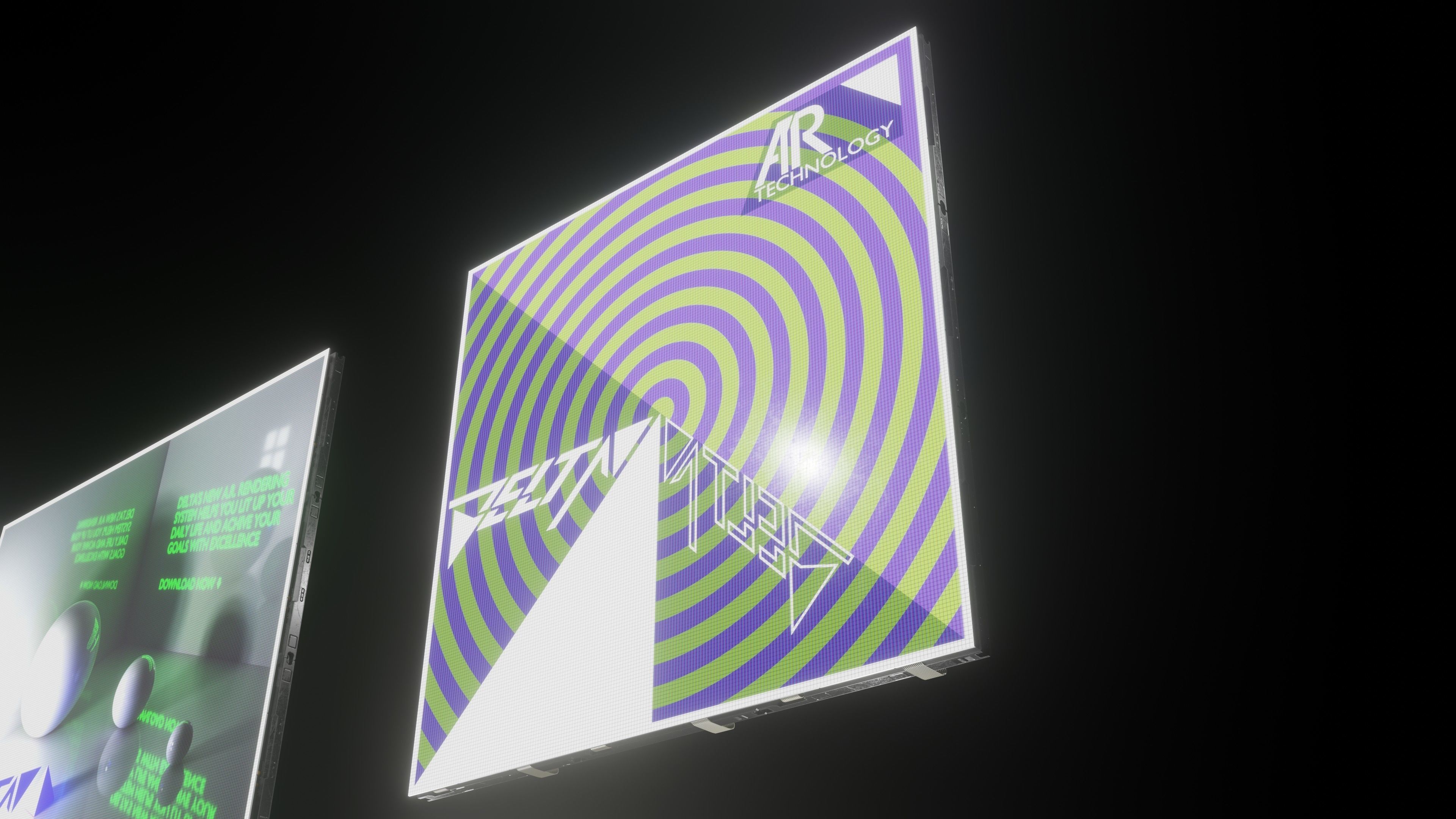 Modular TV screen Low-poly 3D model_8