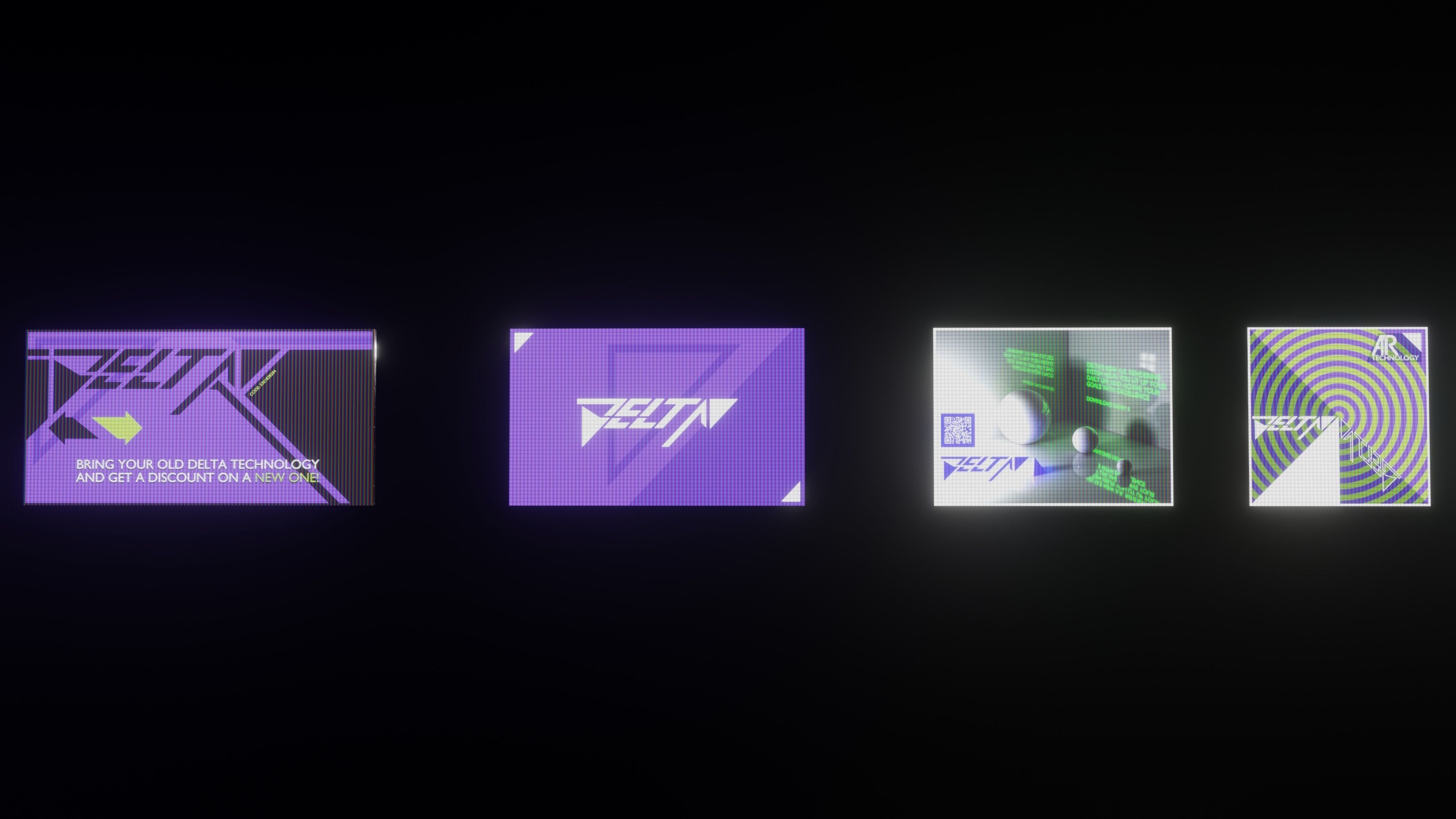 Modular TV screen Low-poly 3D model_9