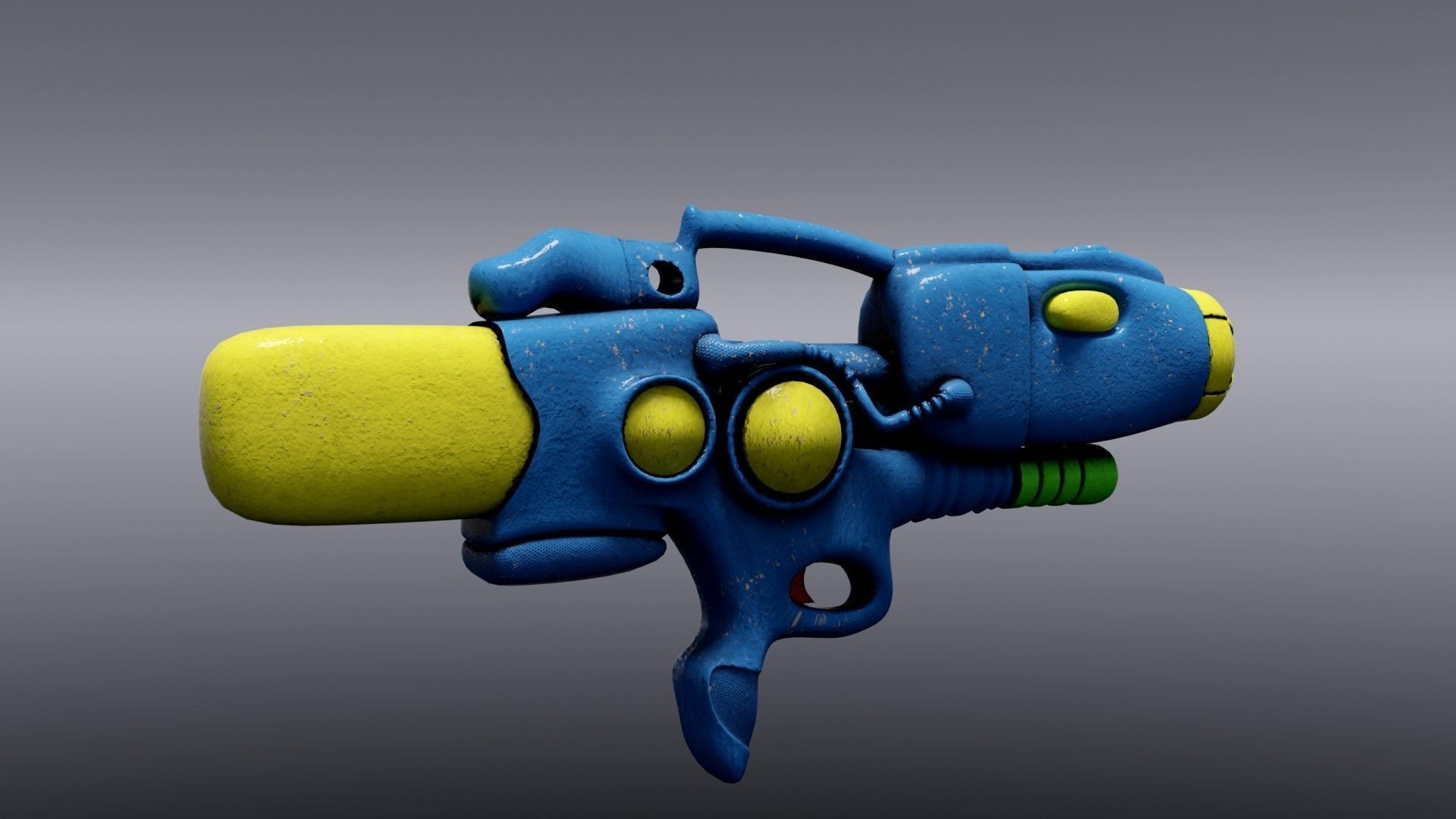 Watergun Low-poly 3D model_1