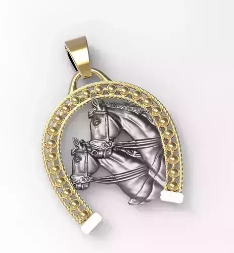 Horse Pendant Double