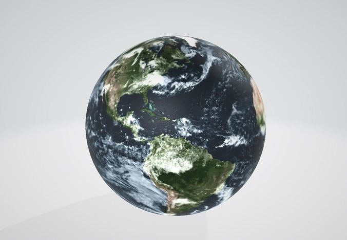 Realistic  earth planet  3D model