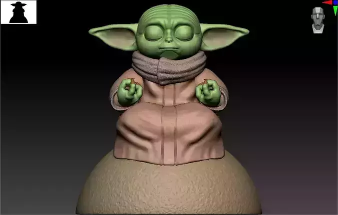 GROGU MEDITATING 3D print model