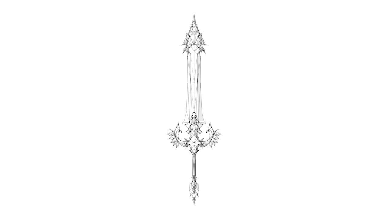 Royal Guard Heavy Sword Low-poly 3D model_4