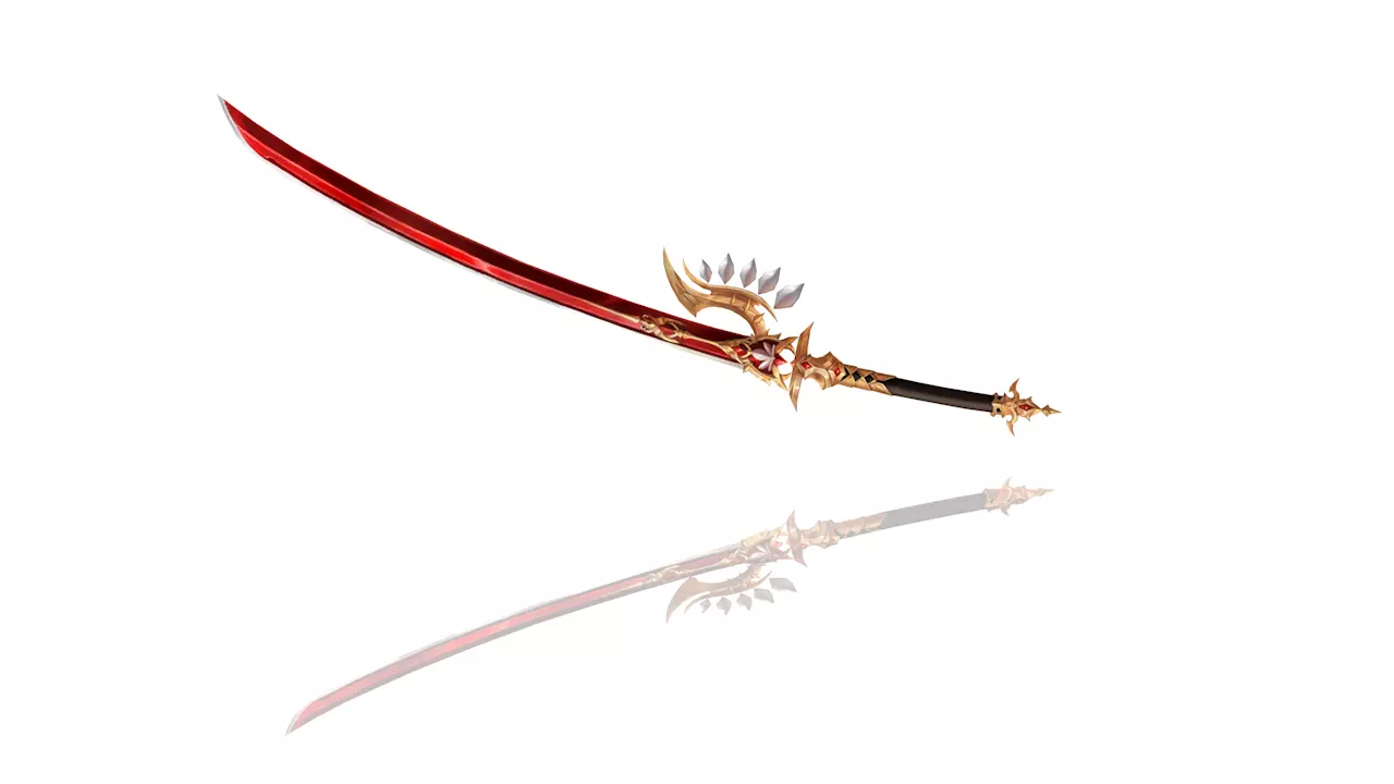 Royal Guard Long Sword Low-poly 3D model_0