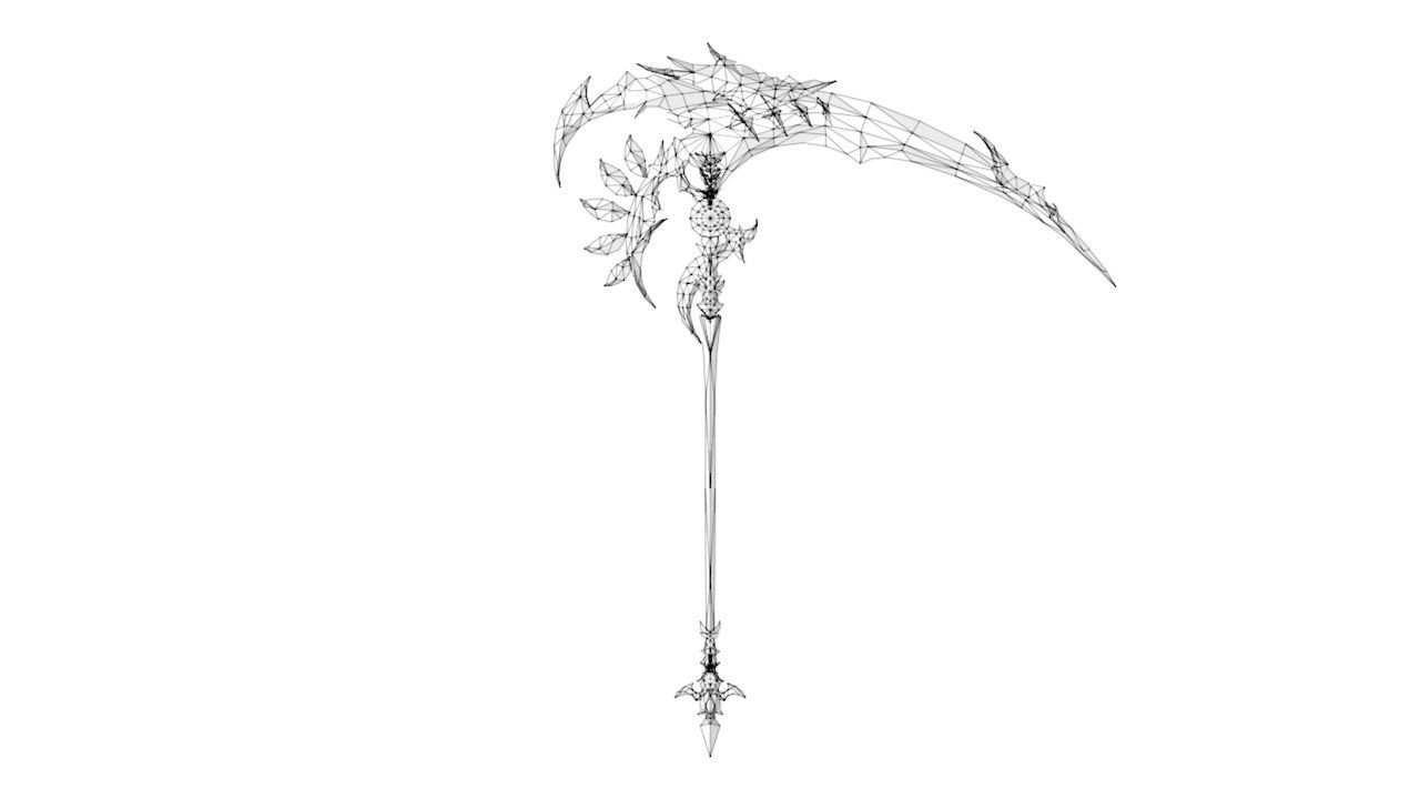 Royal Guard Scythe Low-poly 3D model_3
