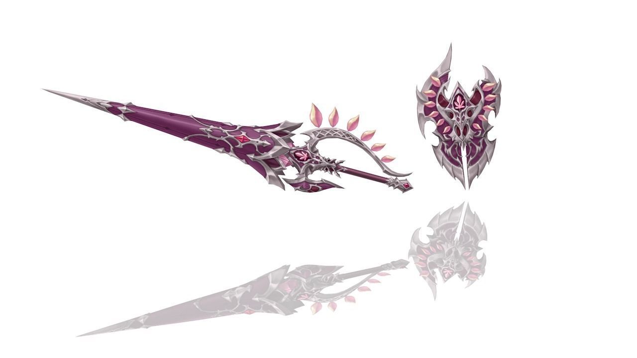 Royal Guard Spear and Shield Low-poly 3D model_1