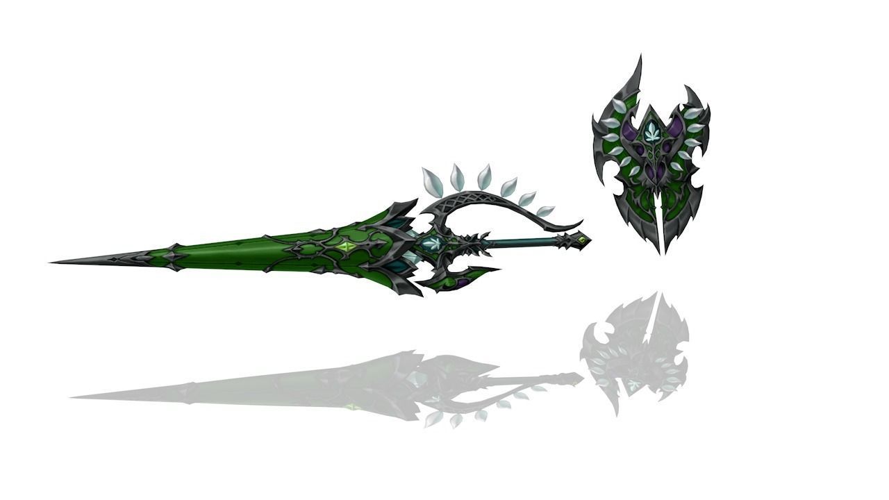 Royal Guard Spear and Shield Low-poly 3D model_2