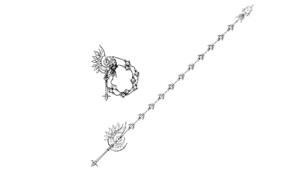 Royal Guard Whip Low-poly 3D model_3